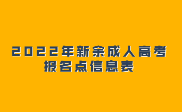 2022年新余成人高考报名点信息表