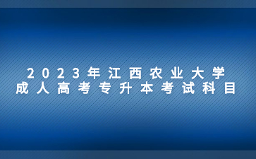 2023年江西农业大学成人高考专升本考试科目